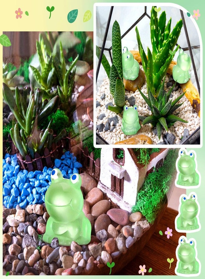 Chitidr 50 Pcs Mini Resin Frogs Miniature Figurines Animals Glow in The Dark Tiny Frogs for Garden Landscape Micro DIY Ornament Accessories Home Decor - Image 5